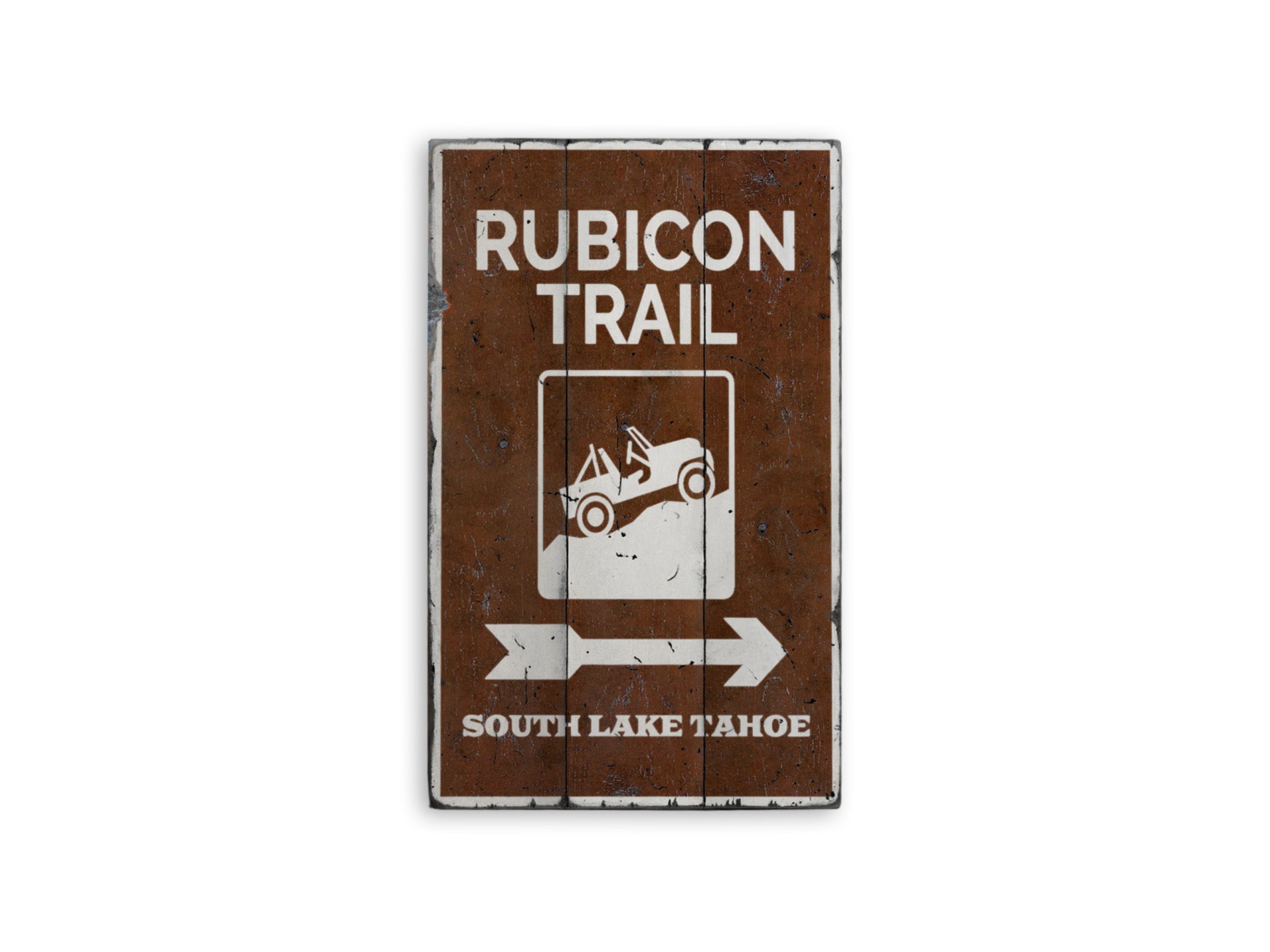Rubicon Trail Rustic Wood Sign