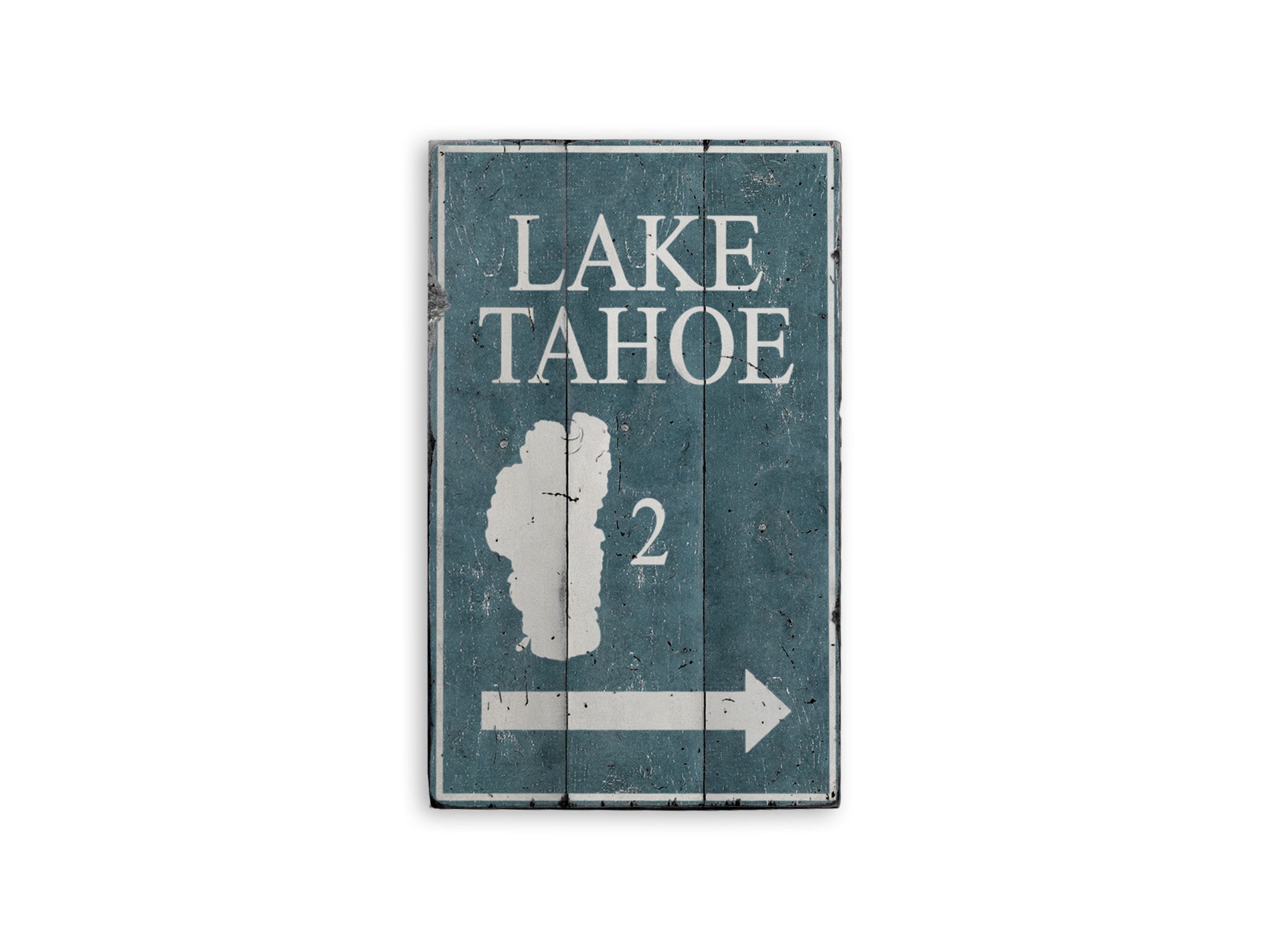 Lake Tahoe Mileage Rustic Wood Sign