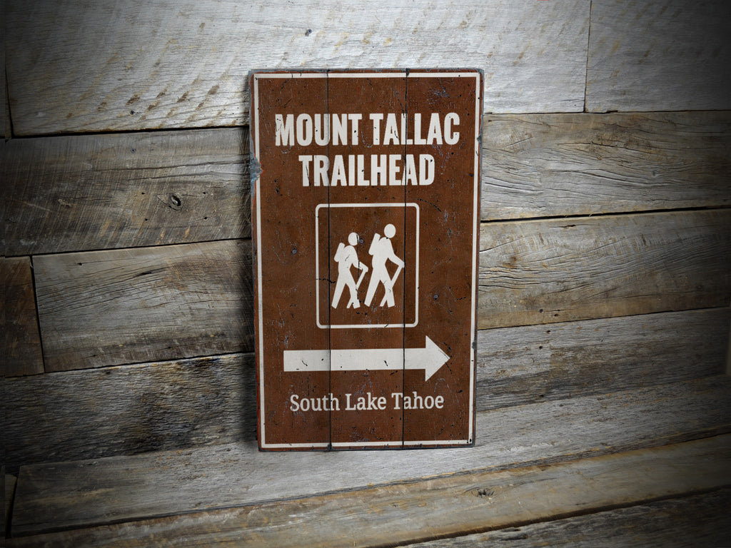 Mount Tallac Rustic Wood Sign