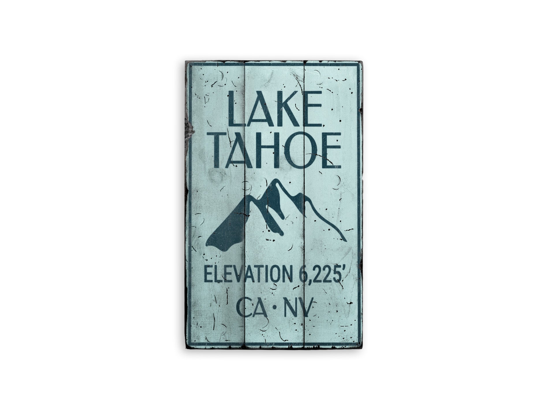 Lake Tahoe Elevation Rustic Wood Sign