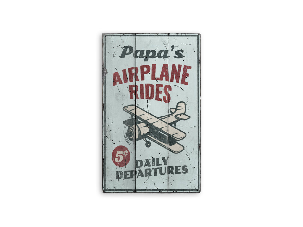 Airplane Ride Rustic Wood Sign