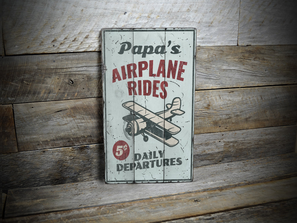 Airplane Ride Rustic Wood Sign