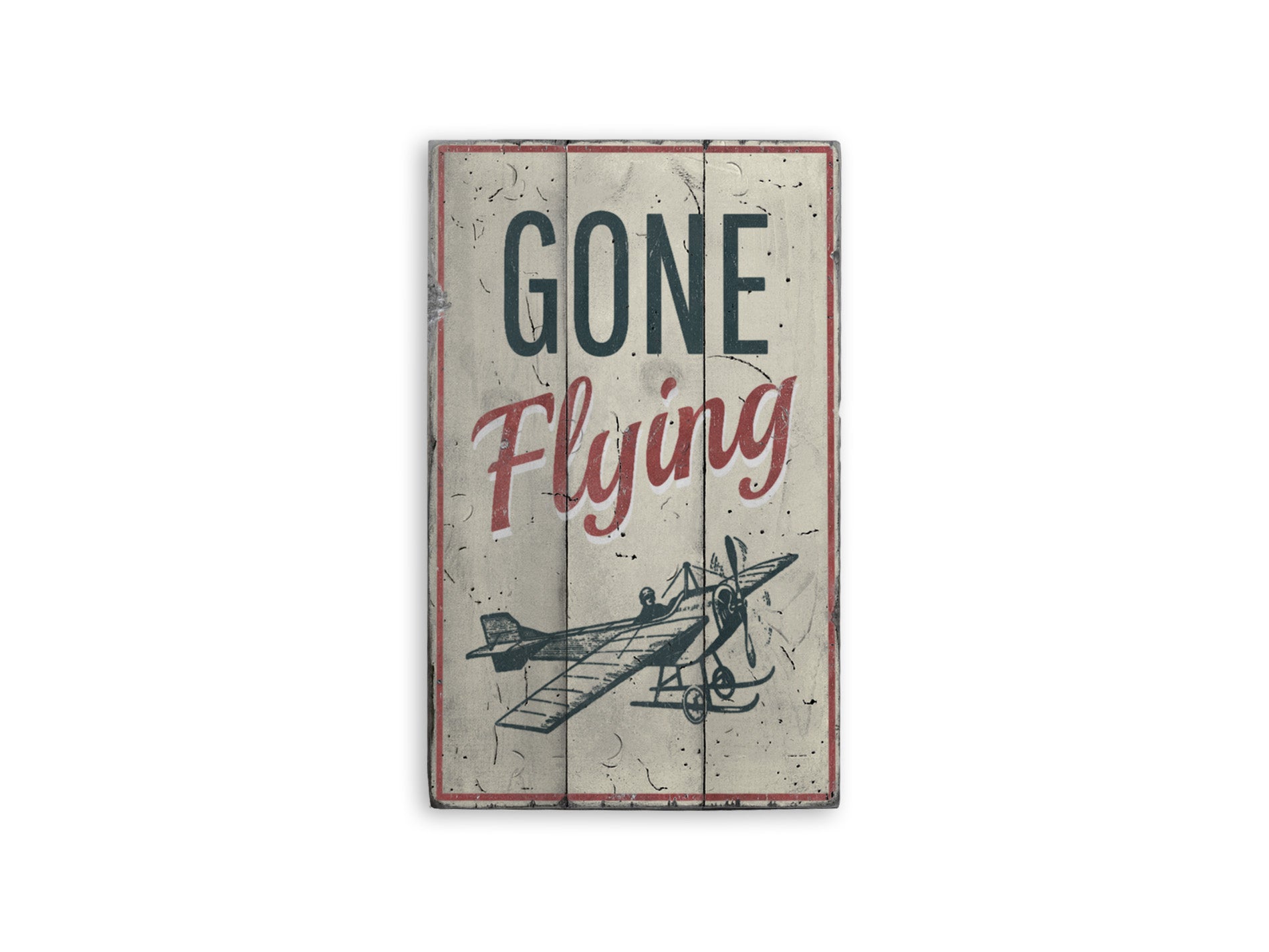 Gone Flying Aviation Rustic Wood Sign