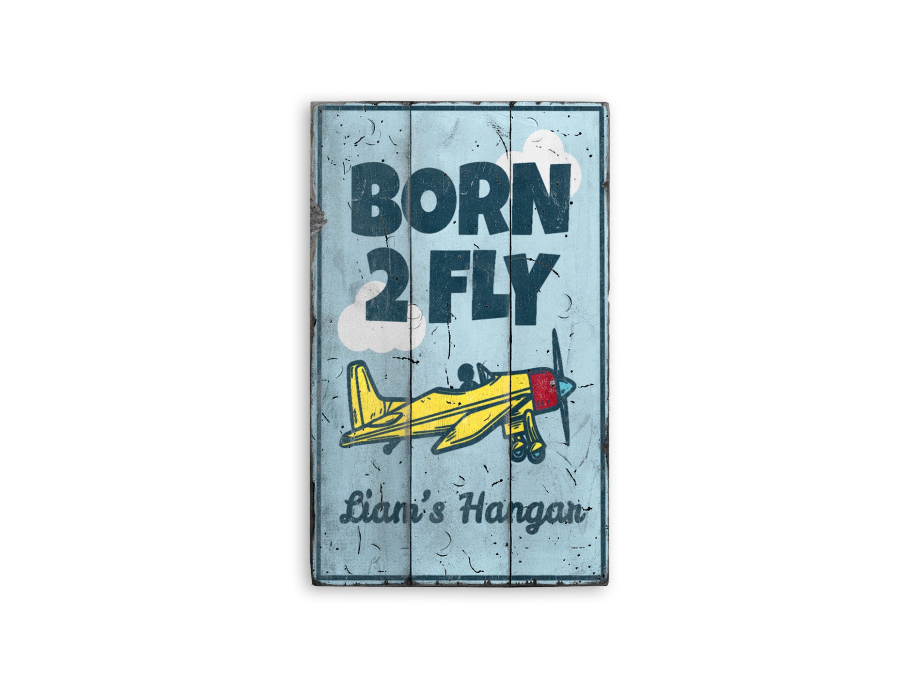 Born 2 Fly Kid's Room Rustic Wood Sign