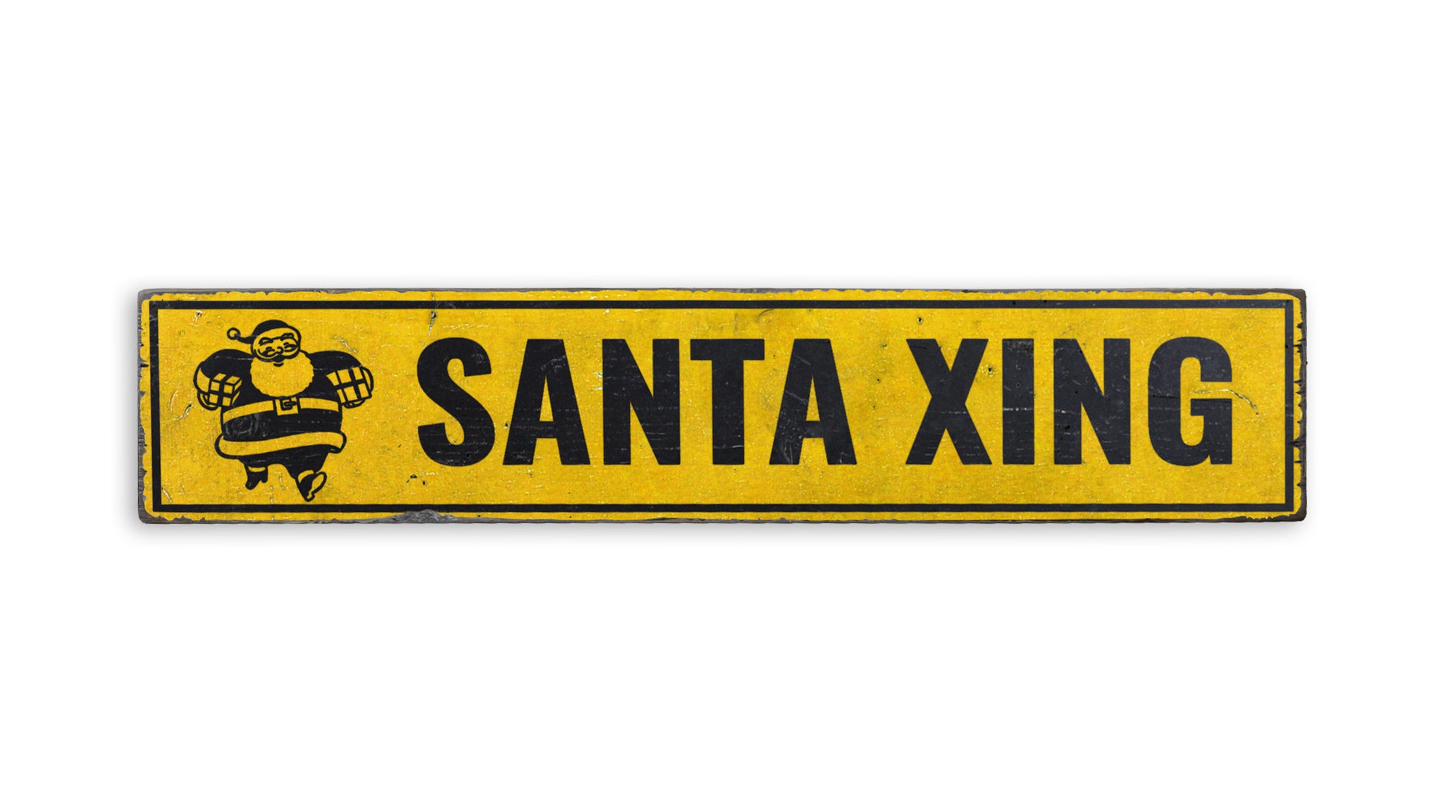Santa Xing Holiday Rustic Wood Sign