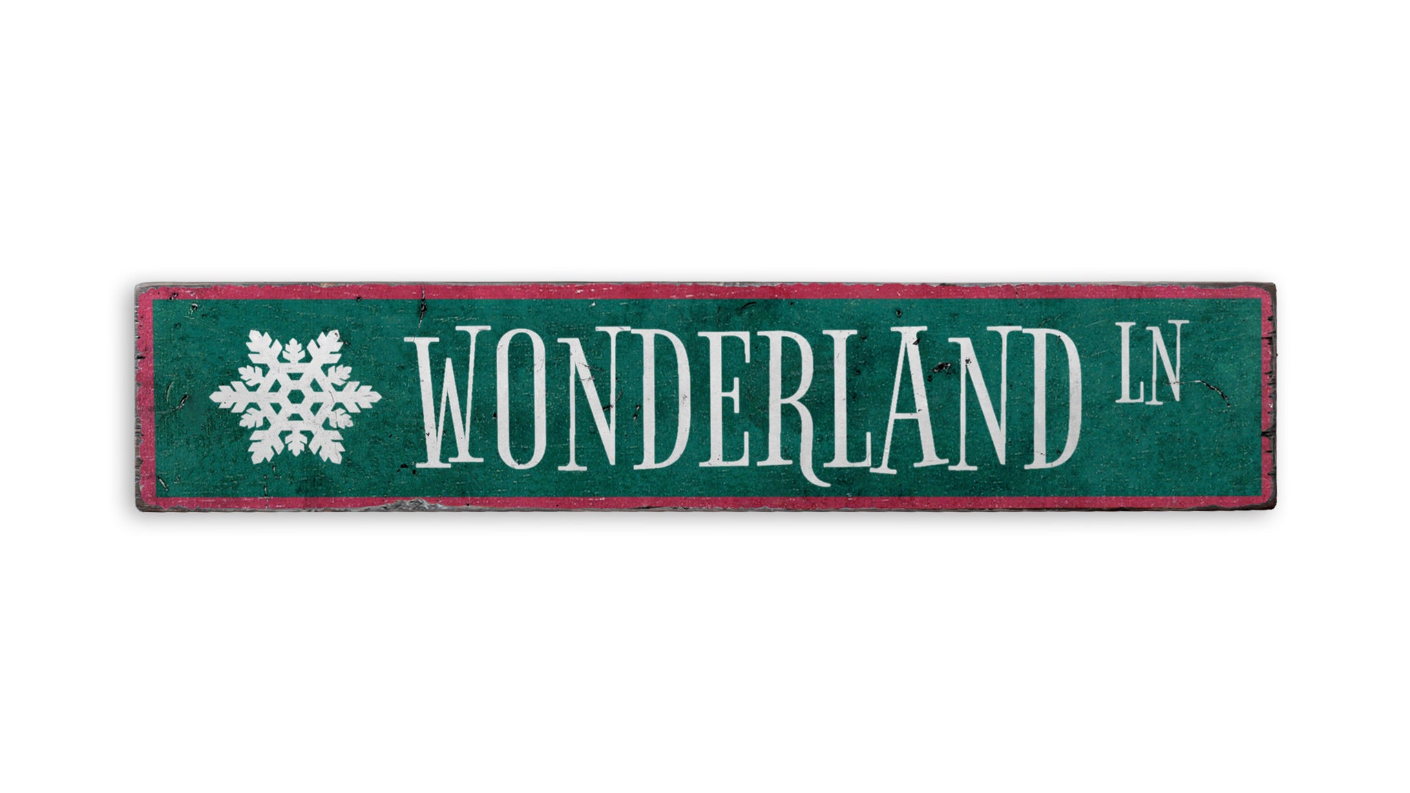 Snowflake Wonderland Lane Christmas Wood Sign