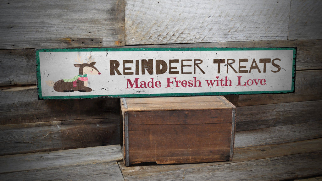 Reindeer Treats Holiday Rustic Wood Sign