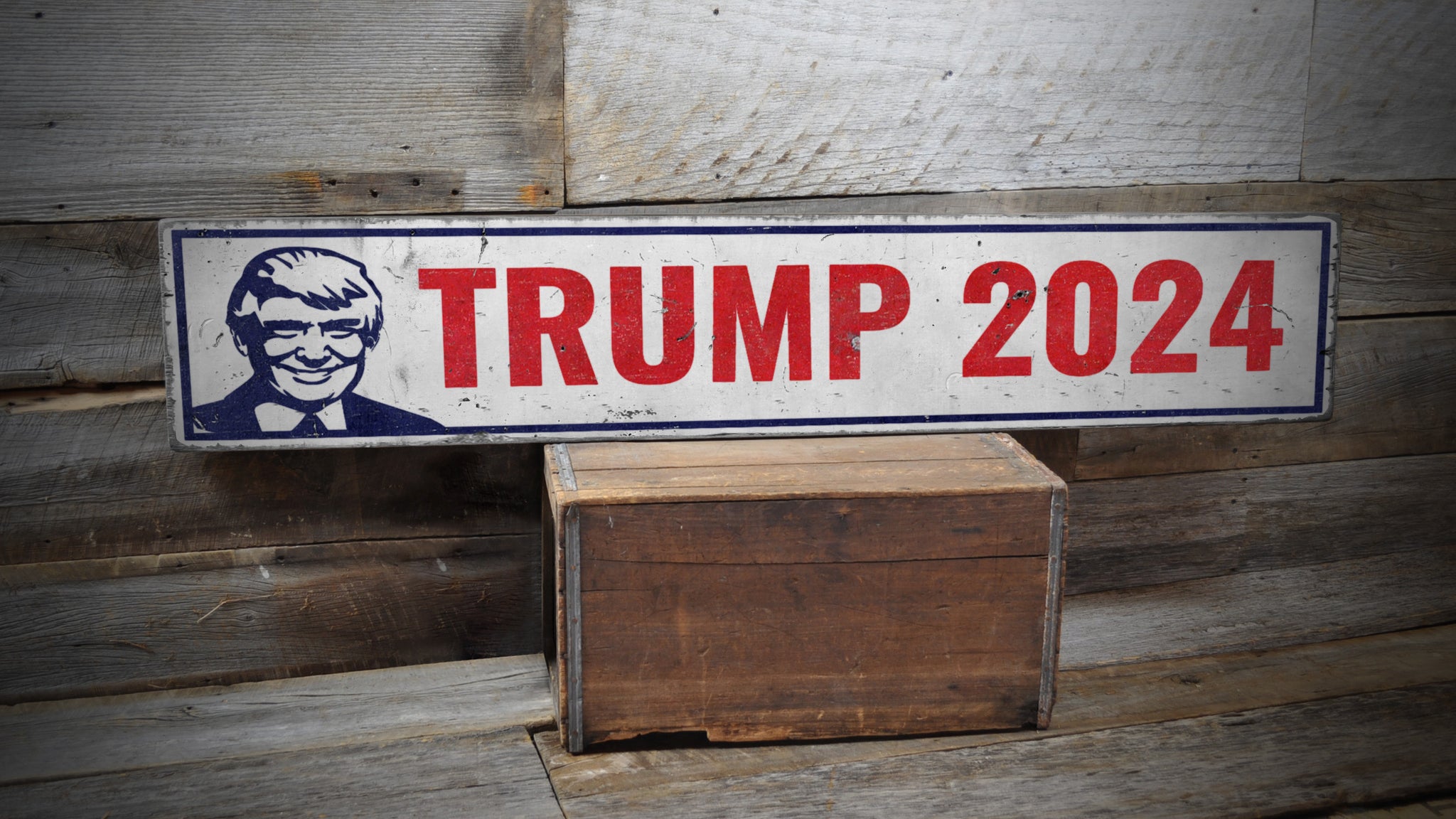 Trump 2024 Election Rustic Wood Sign