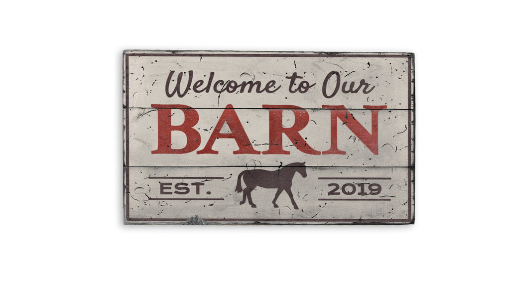 Barn Welcome Rustic Wood Sign