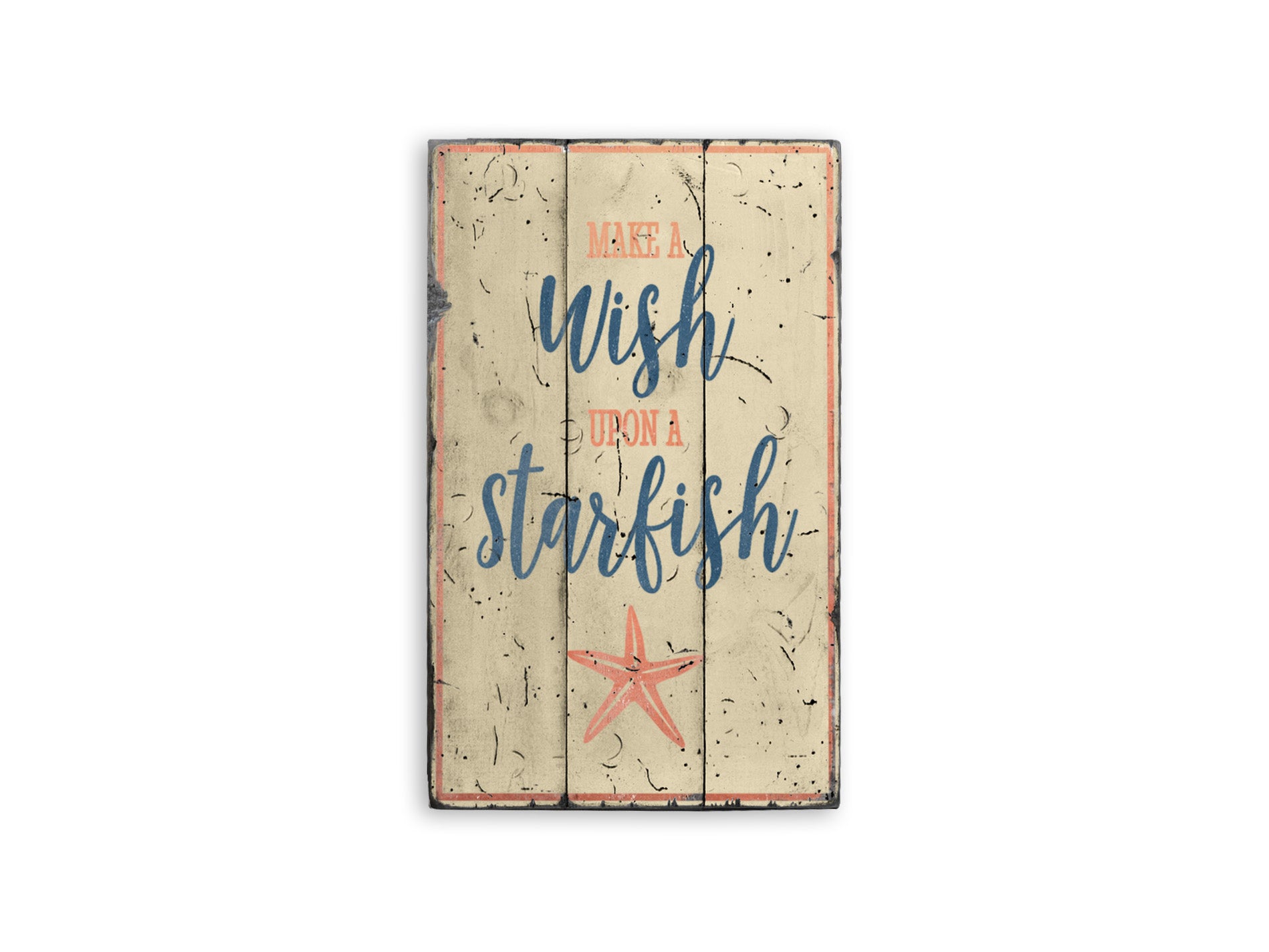 Wish Upon a Starfish Rustic Wood Sign