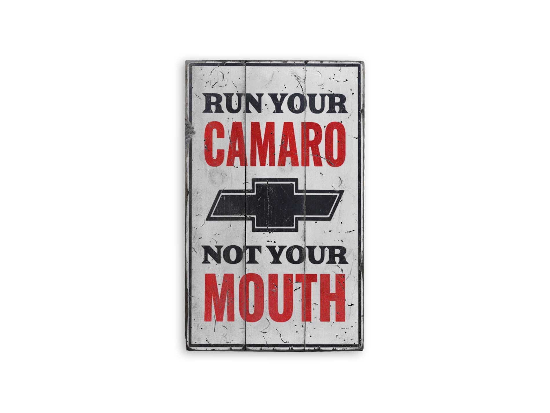 Funny Camaro Rustic Wood Sign