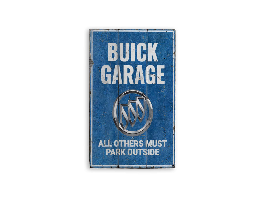 Buick Logo Rustic Wood Sign