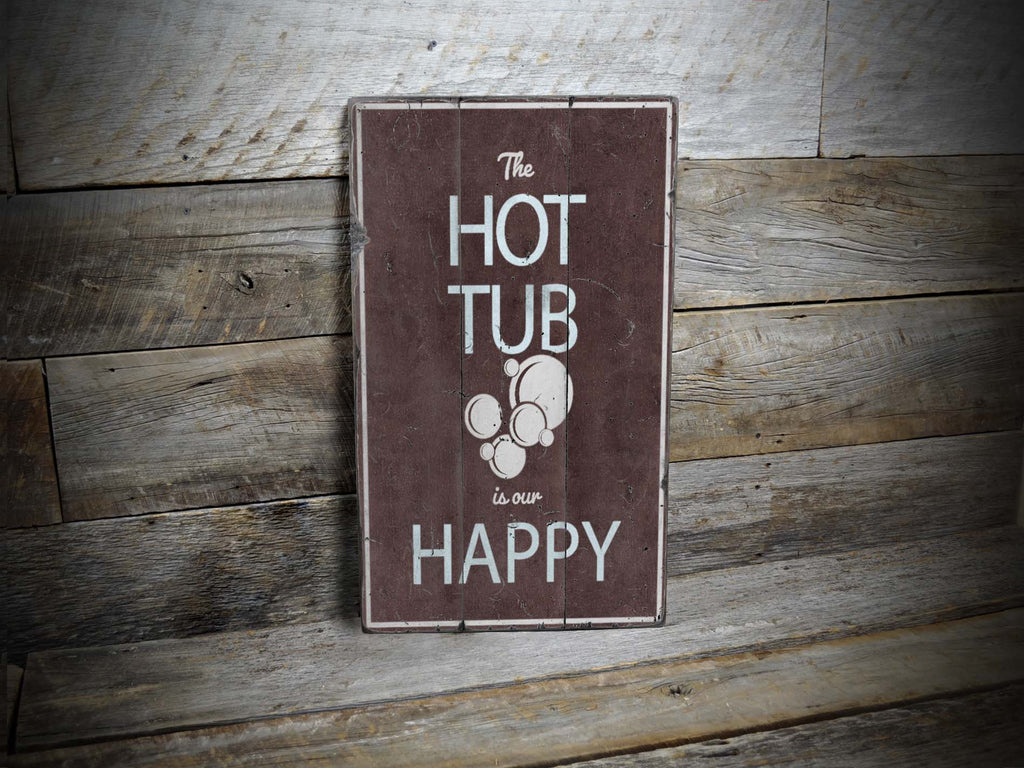 Hot Tub Rustic Wood Sign