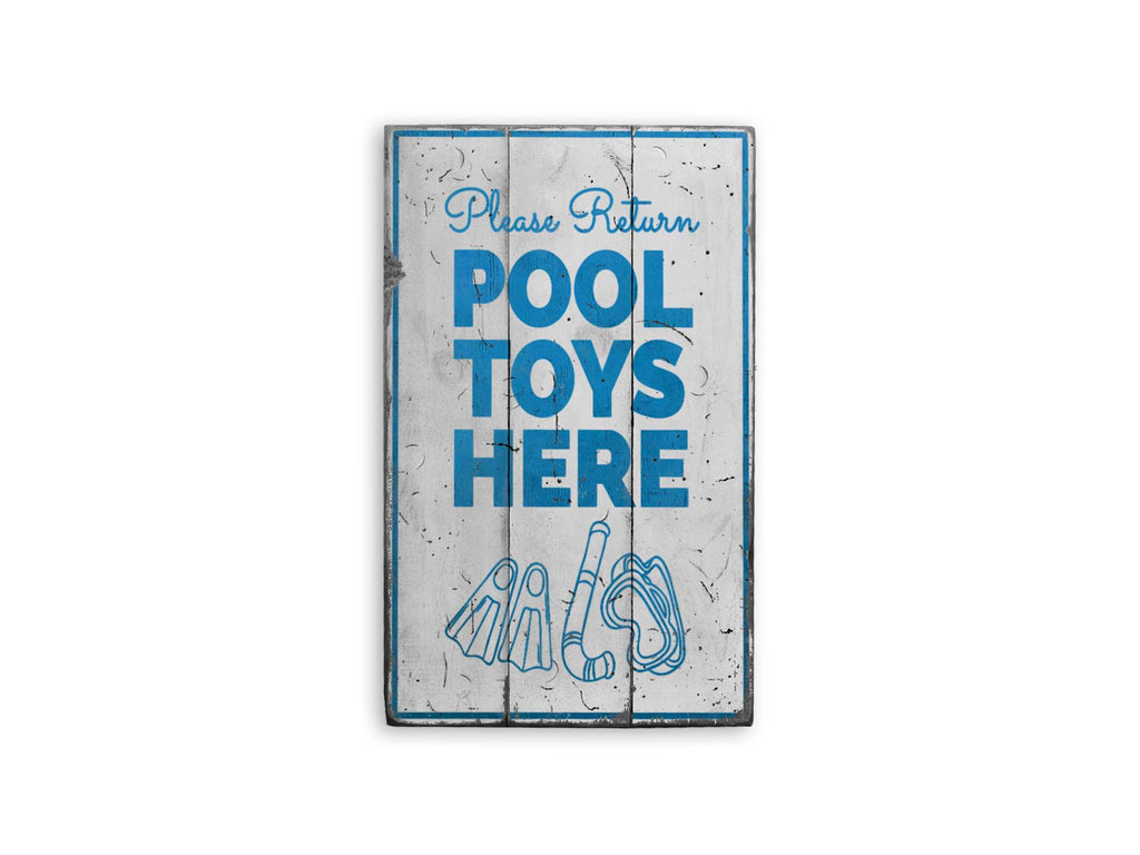 Pool Toys Rustic Wood Sign