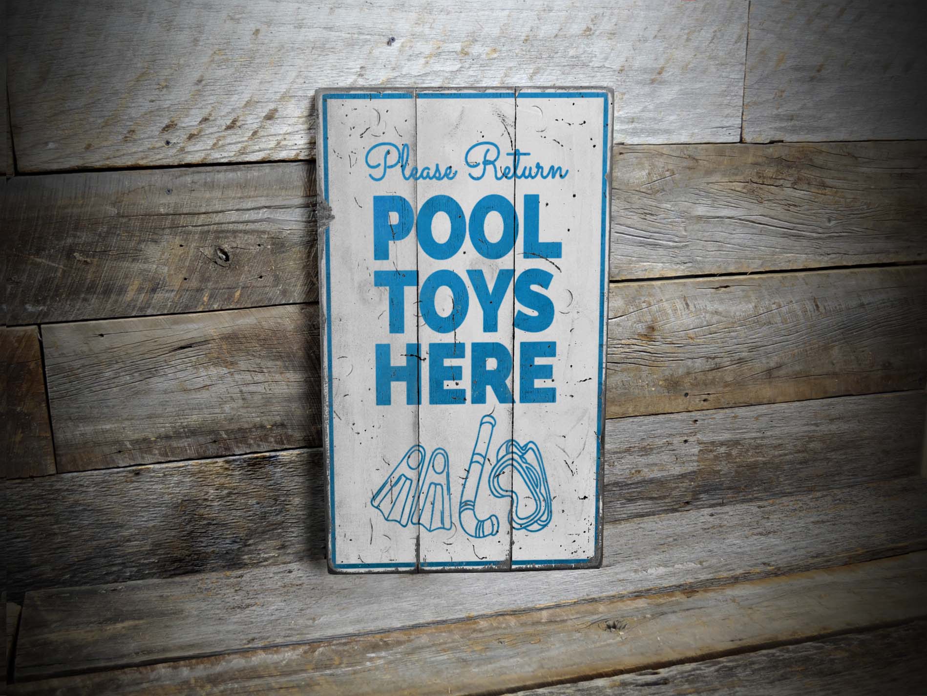 Pool Toys Rustic Wood Sign