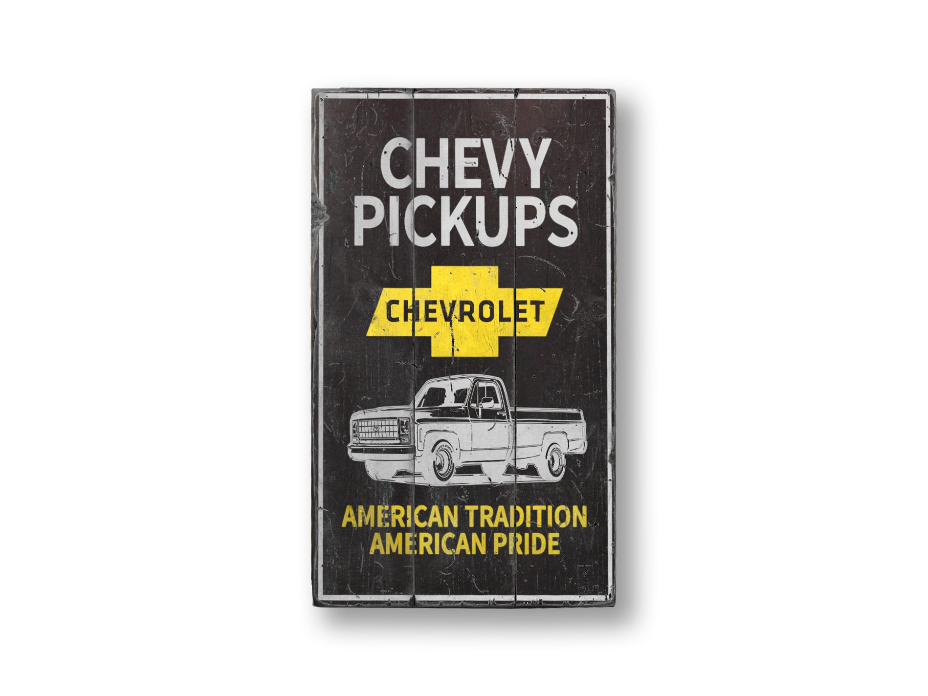 Chevy Pickups Rustic Wood Sign