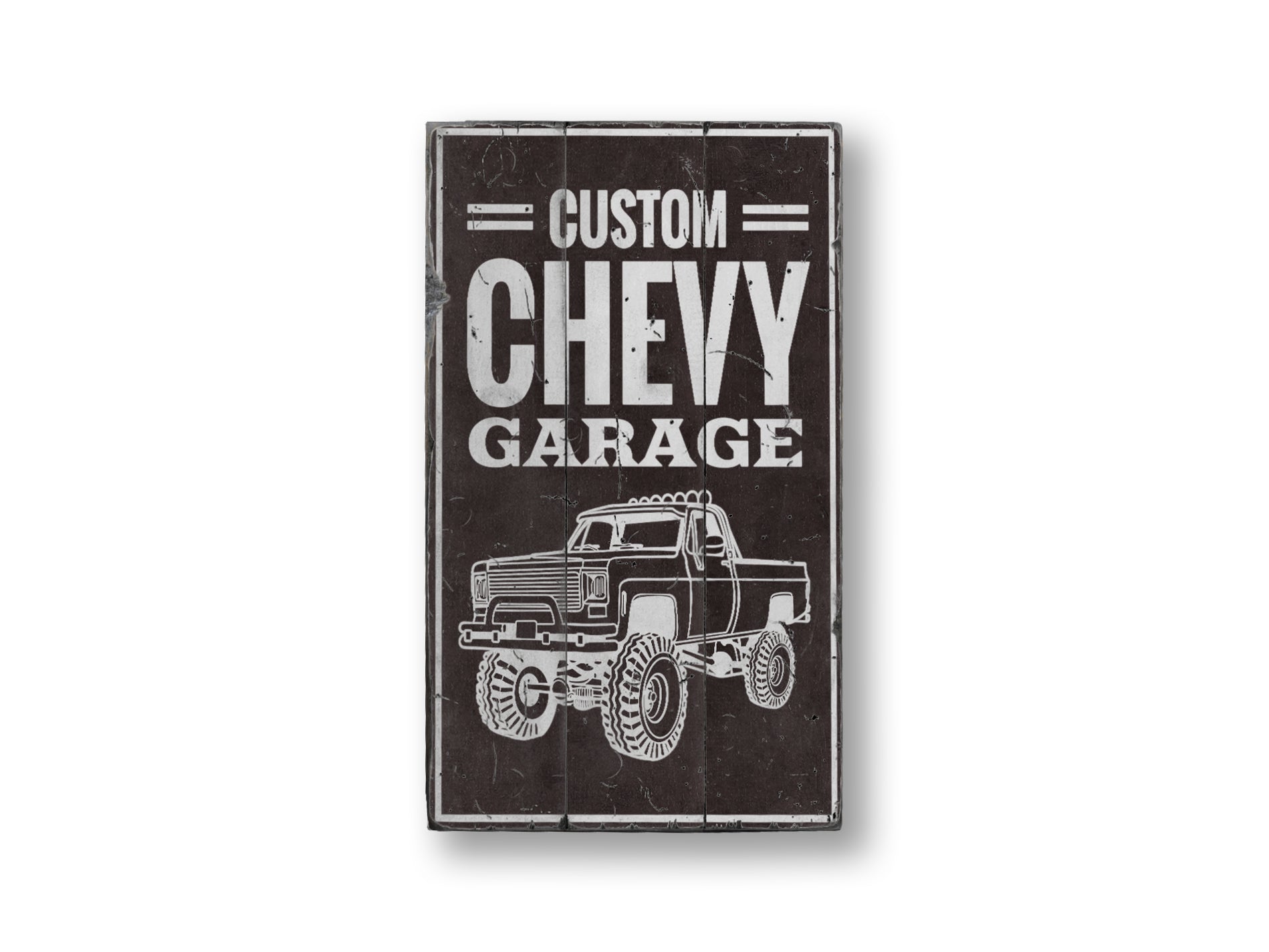 Custom Chevy Garage Rustic Wood Sign