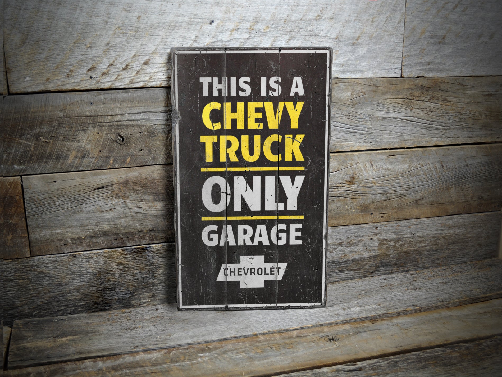 Chevy Trucks Only Rustic Wood Sign