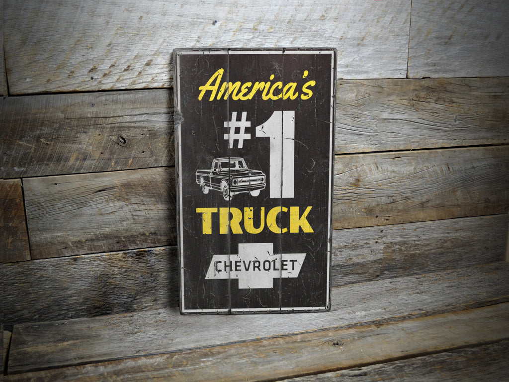 Americas No. 1 Truck Rustic Wood Sign