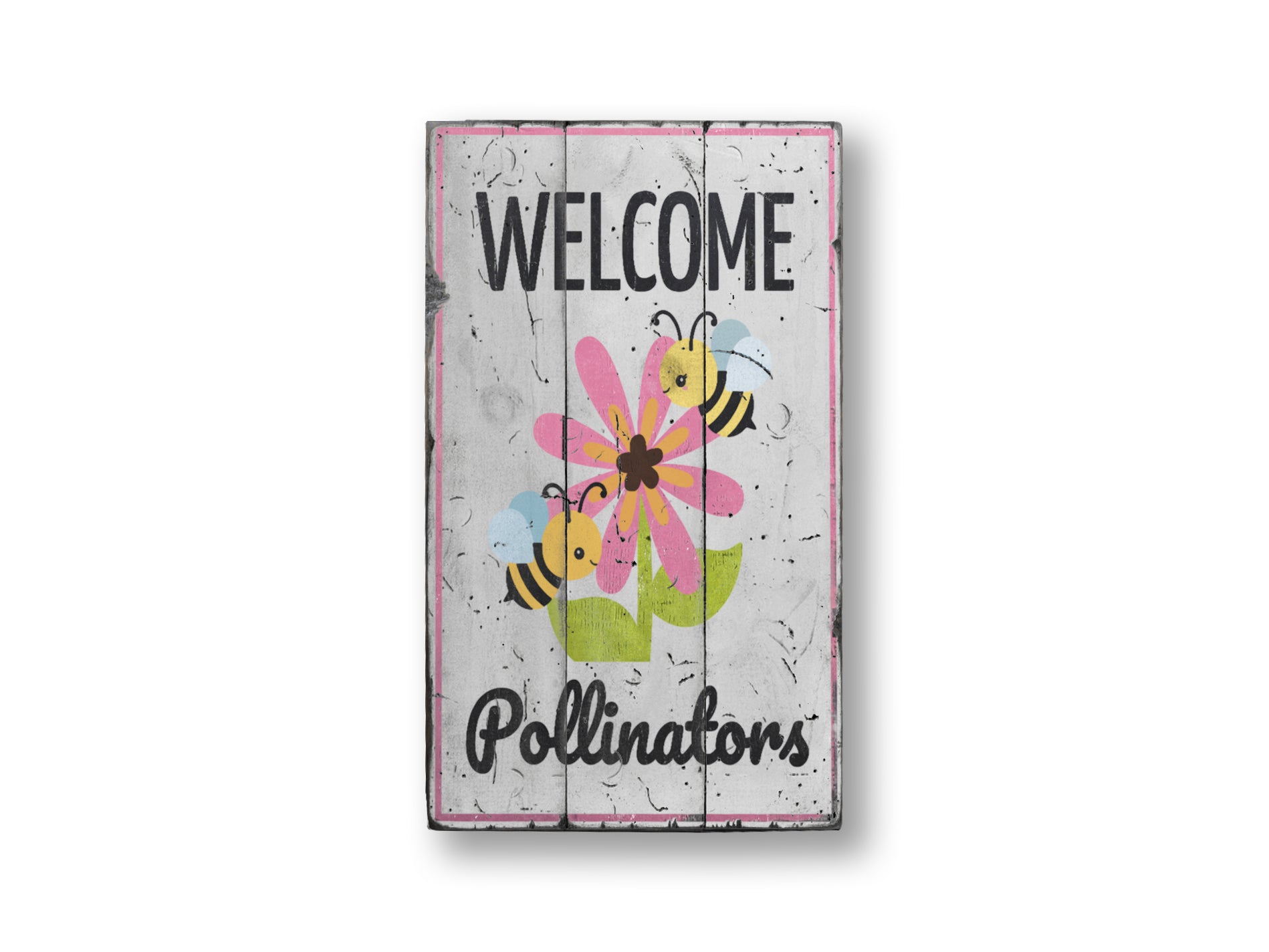 Pollinators Rustic Wood Sign