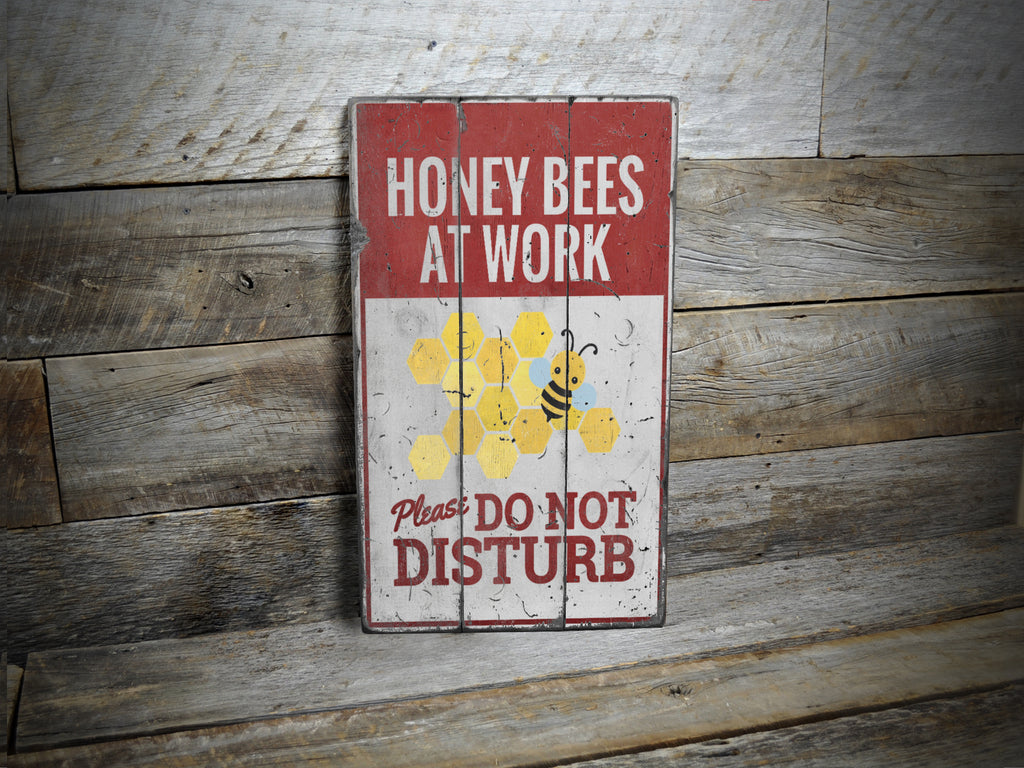 Honey Bee Rustic Wood Sign