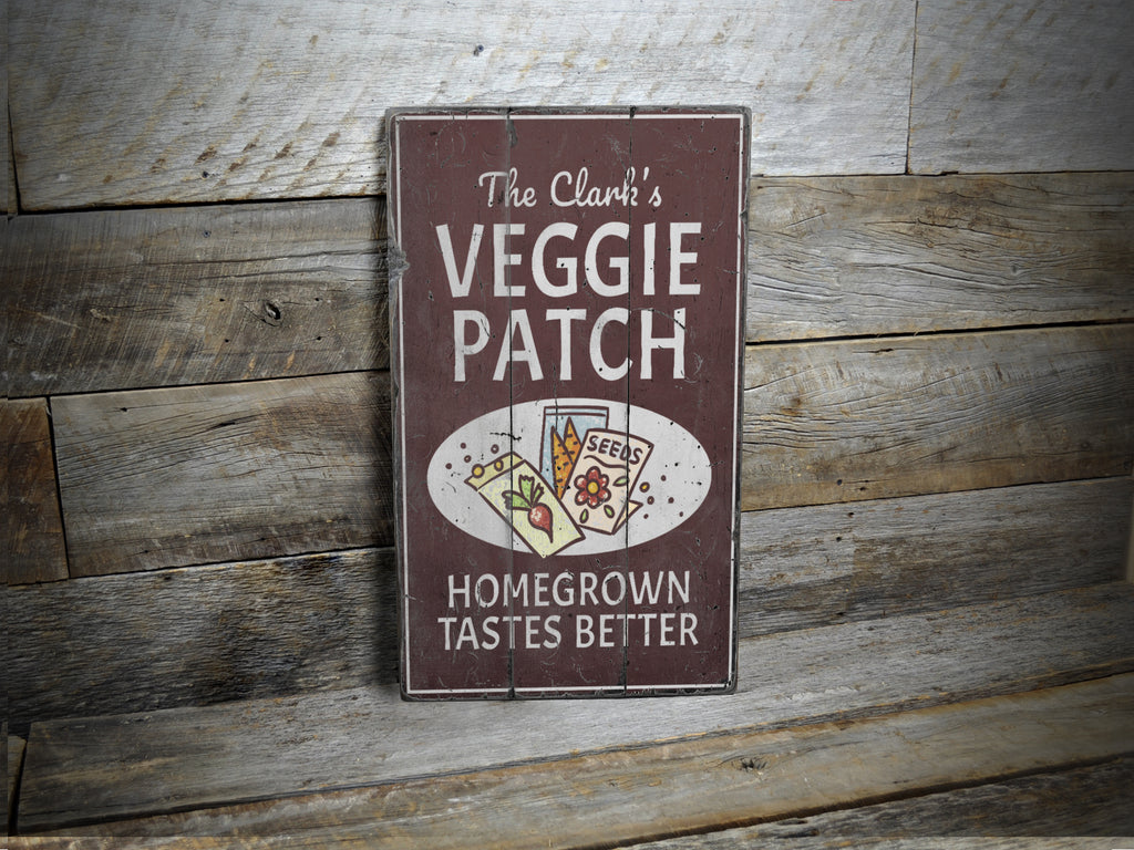 Veggie Patch Rustic Wood Sign