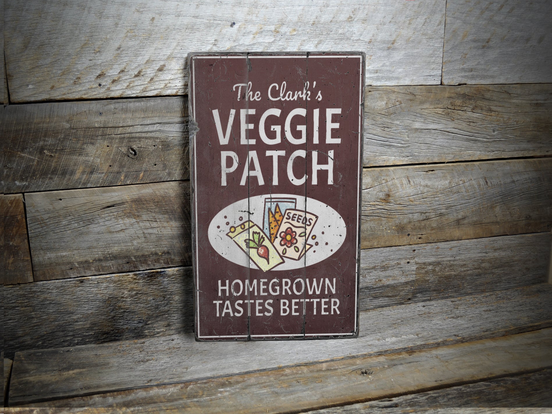 Veggie Patch Rustic Wood Sign