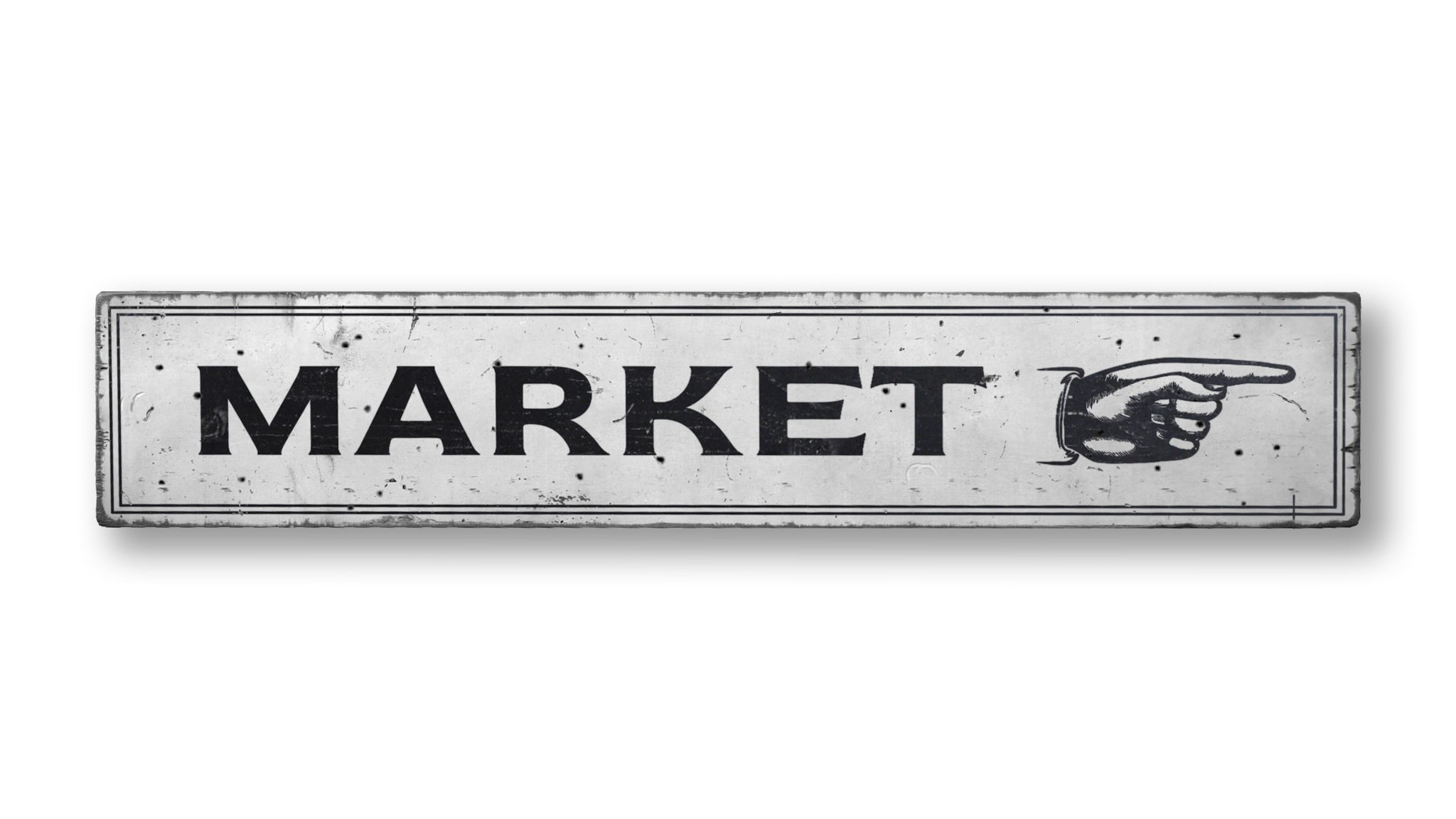 Market Directional Rustic Wood Sign