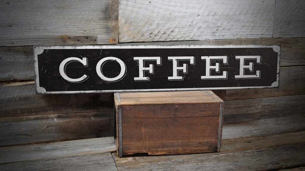 Coffee Rustic Wood Sign