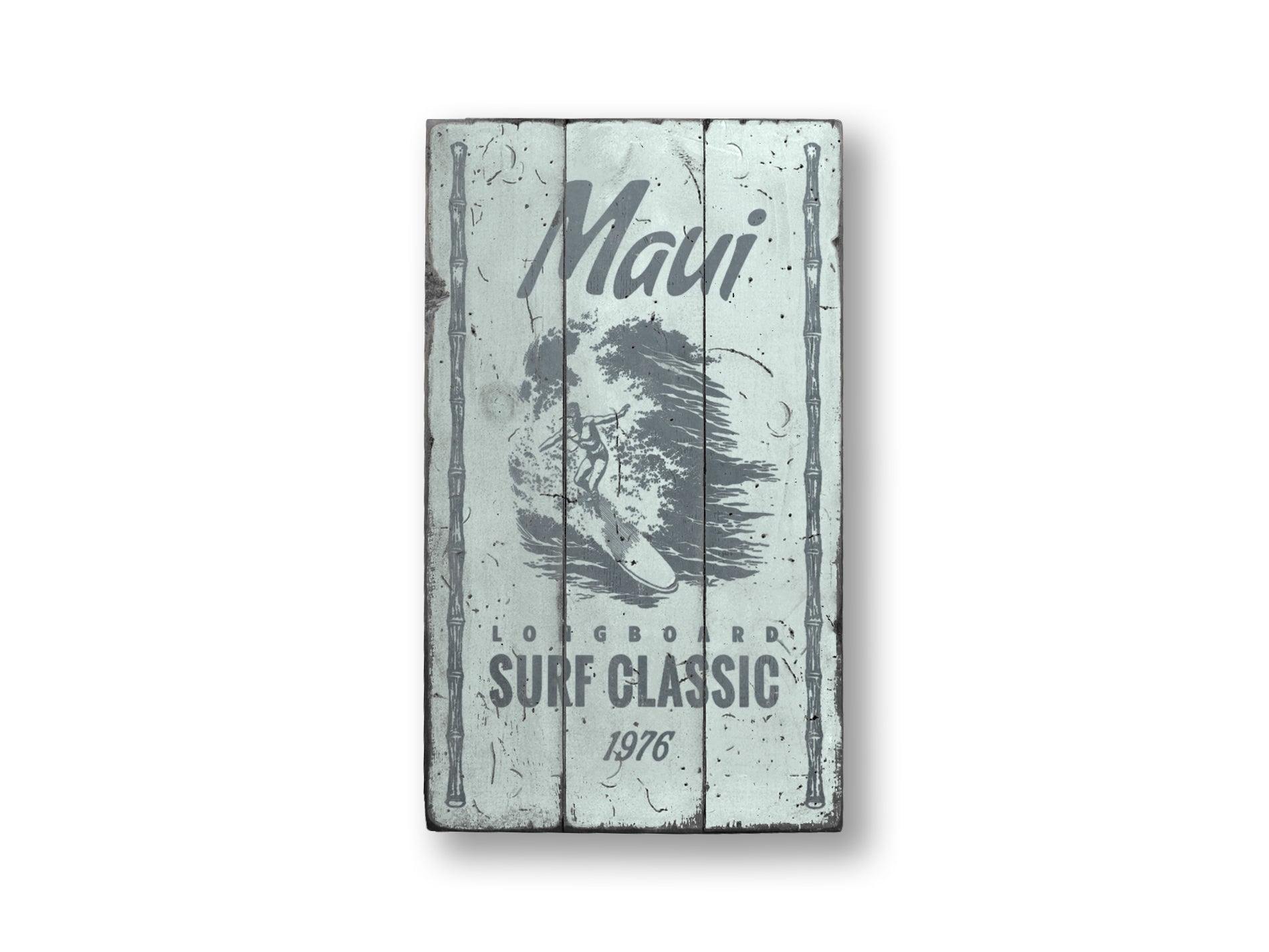 Maui Surfing Rustic Wood Sign
