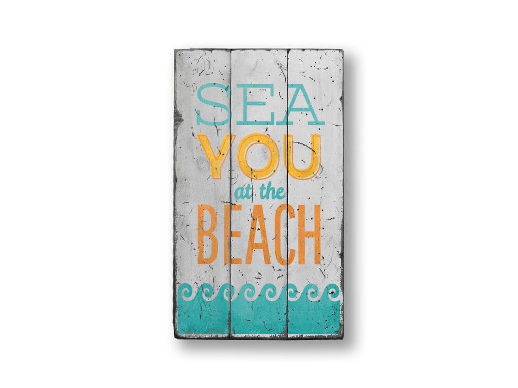 See You At The Beach Rustic Wood Sign