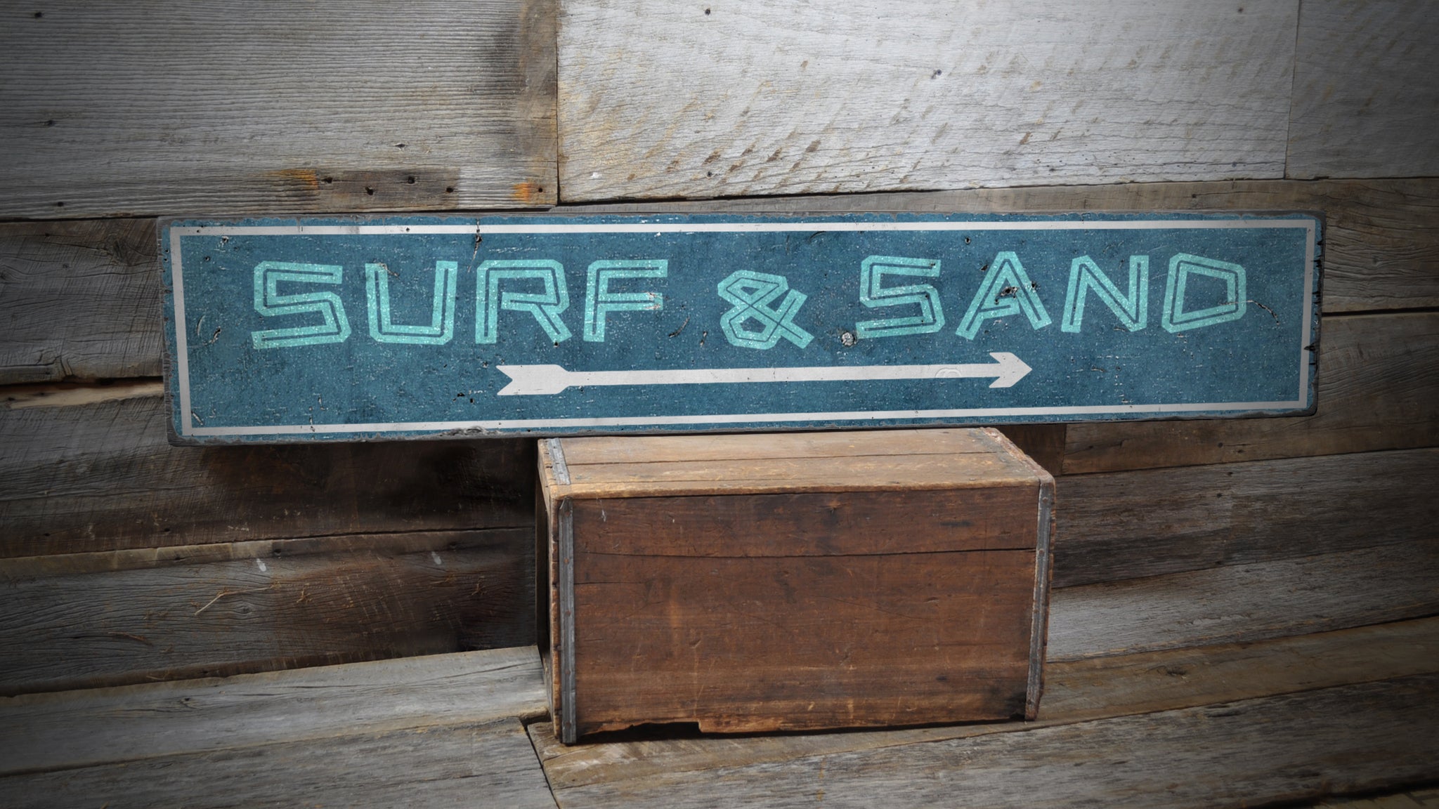 Surf And Sand Rustic Wood Sign