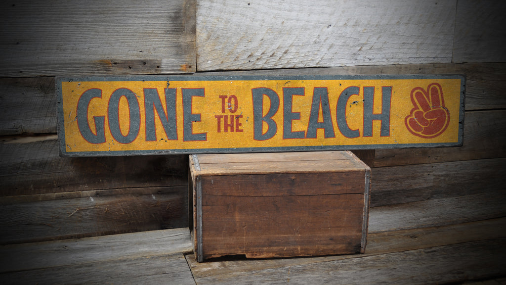 Retro Beach Rustic Wood Sign