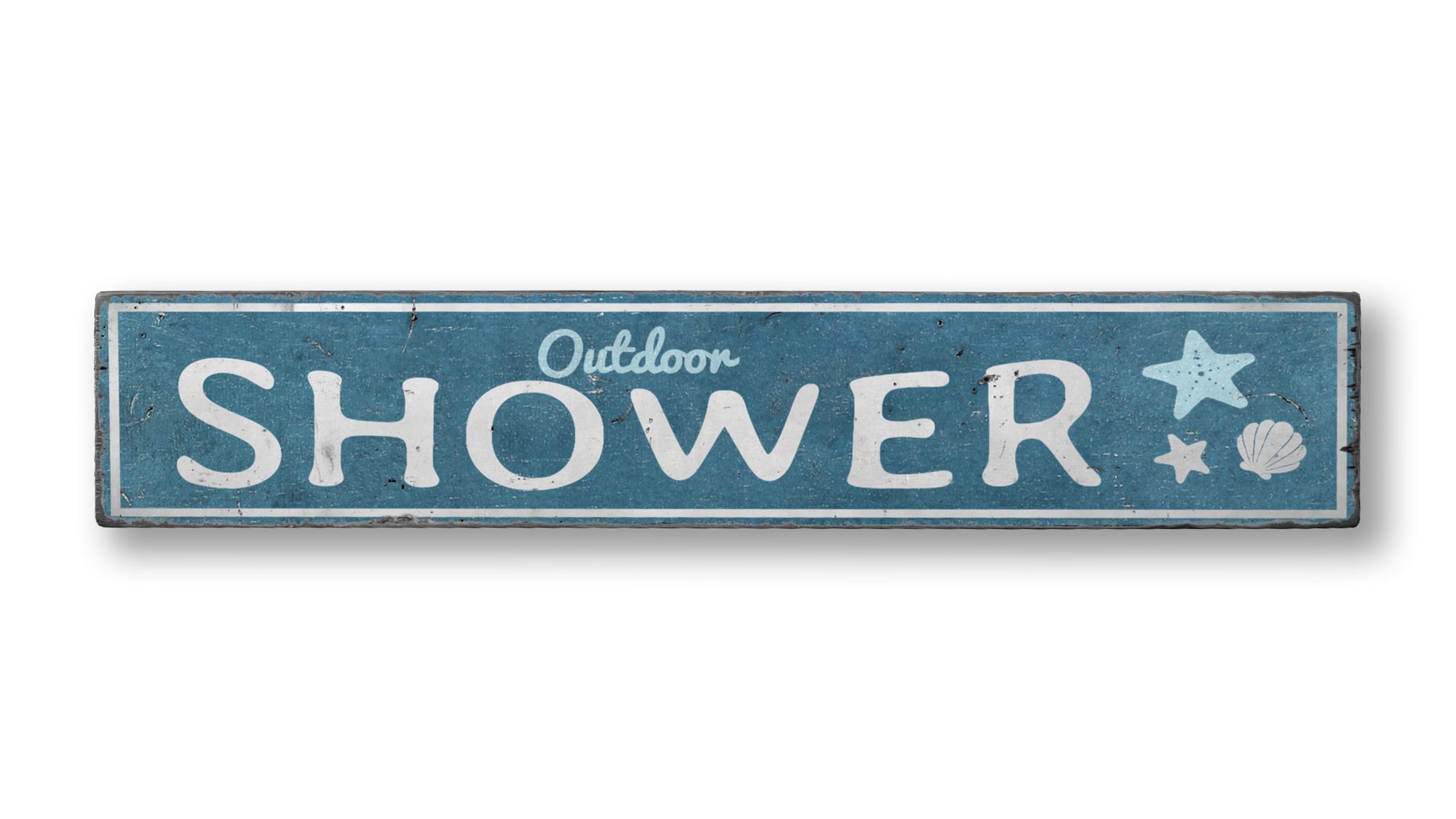 Outdoor Shower Beach Rustic Wood Sign