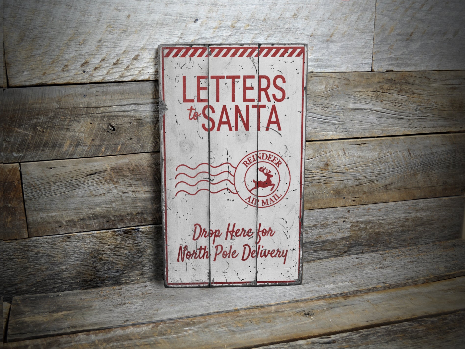 Letters to Santa Christmas Rustic Wood Sign