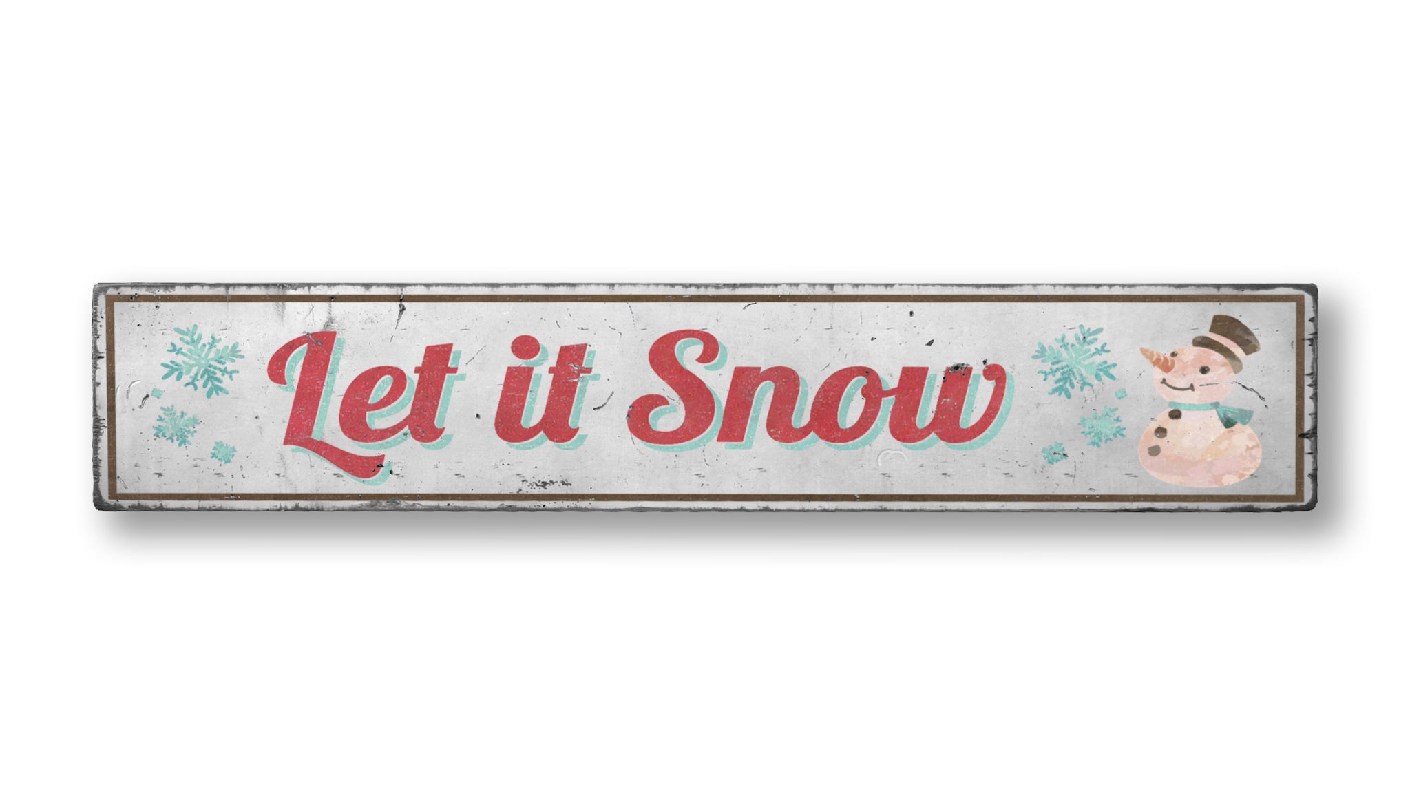 Let It Snow Rustic Wood Sign
