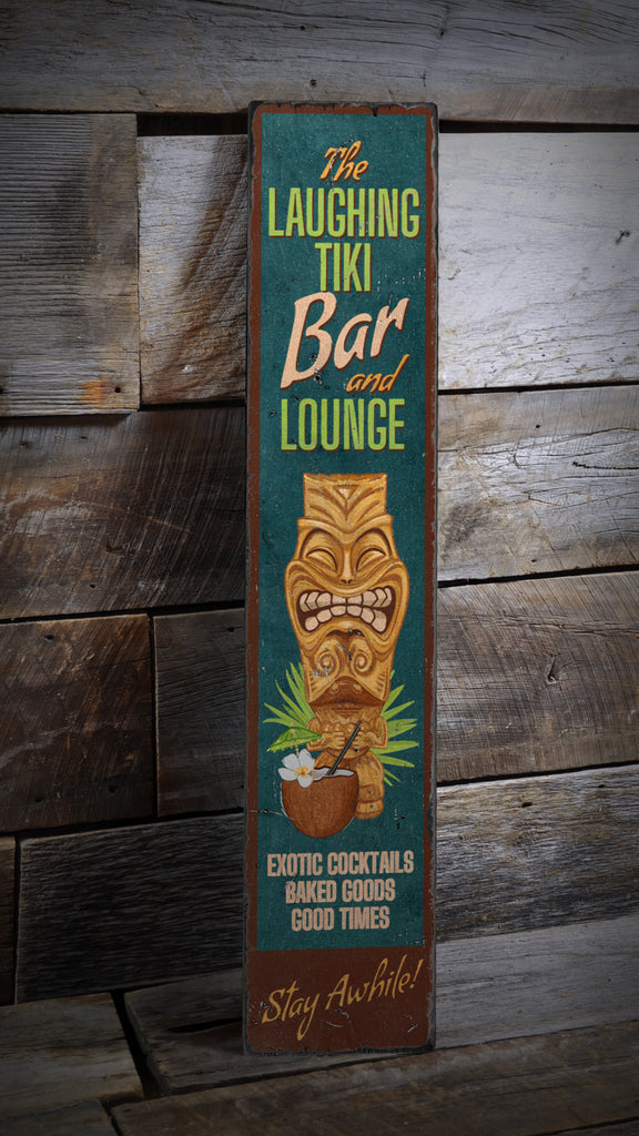 The Tiki Bar and Lounge Wood Sign