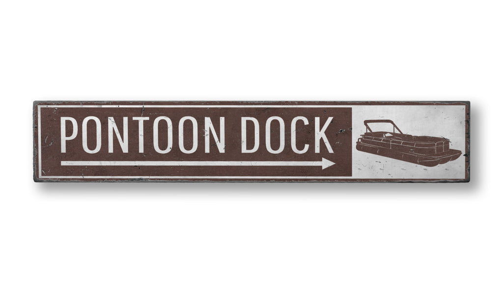 Pontoon Dock Wood Sign
