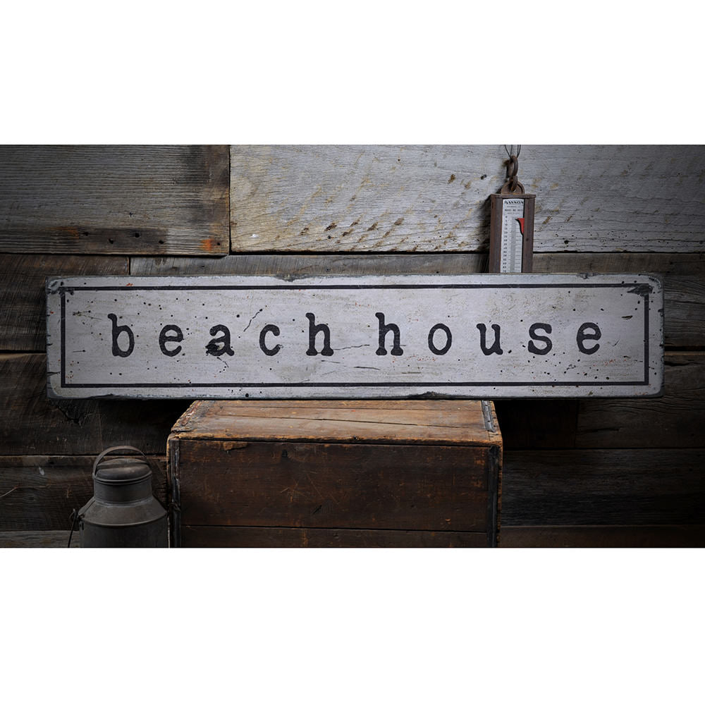 Beach House Novelty Rustic Wood Sign