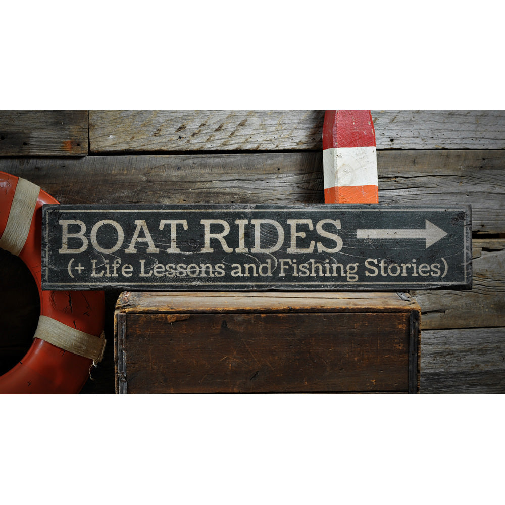 Boat Rides Vintage Wood Sign