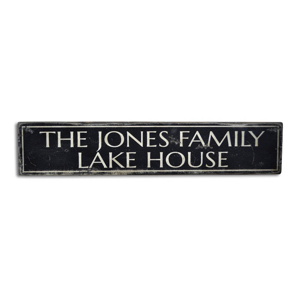 Family Name Lake House Vintage Wood Sign