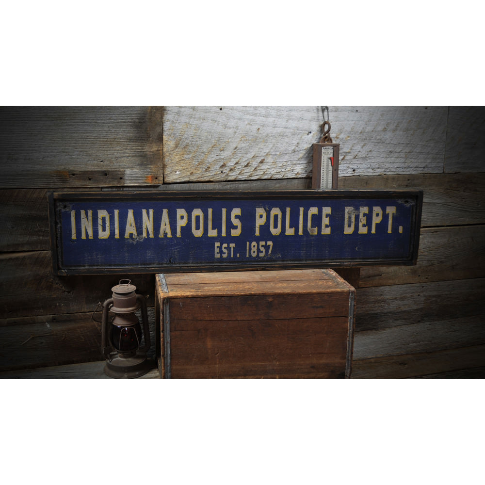 Police Department Vintage Wood Sign
