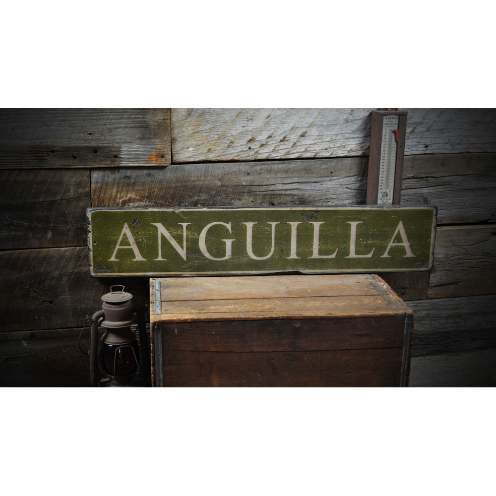 Anguilla Vintage Wood Sign