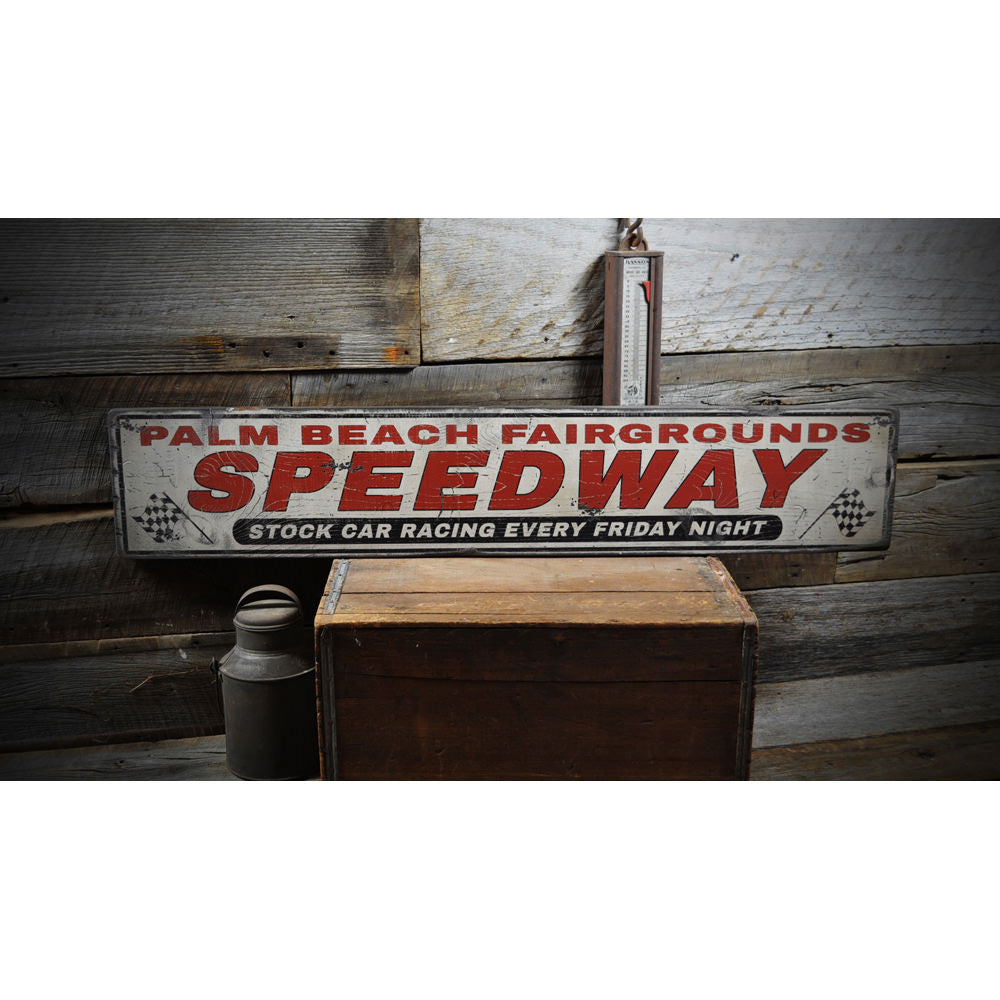 Speedway Vintage Wood Sign