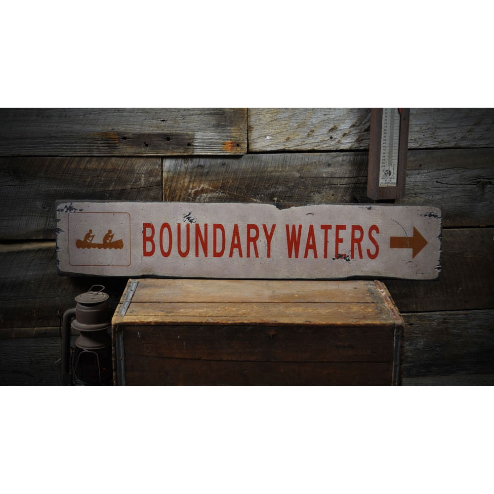 Boundary Waters Vintage Wood Sign