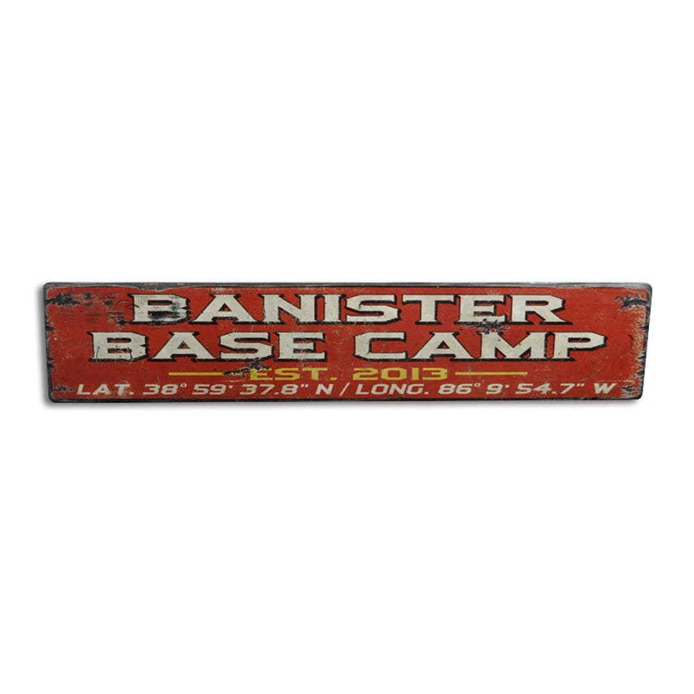 Base Camp Established Date Vintage Wood Sign