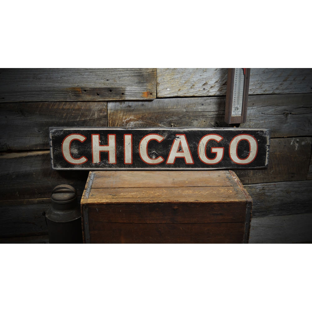 Chicago Vintage Wood Sign