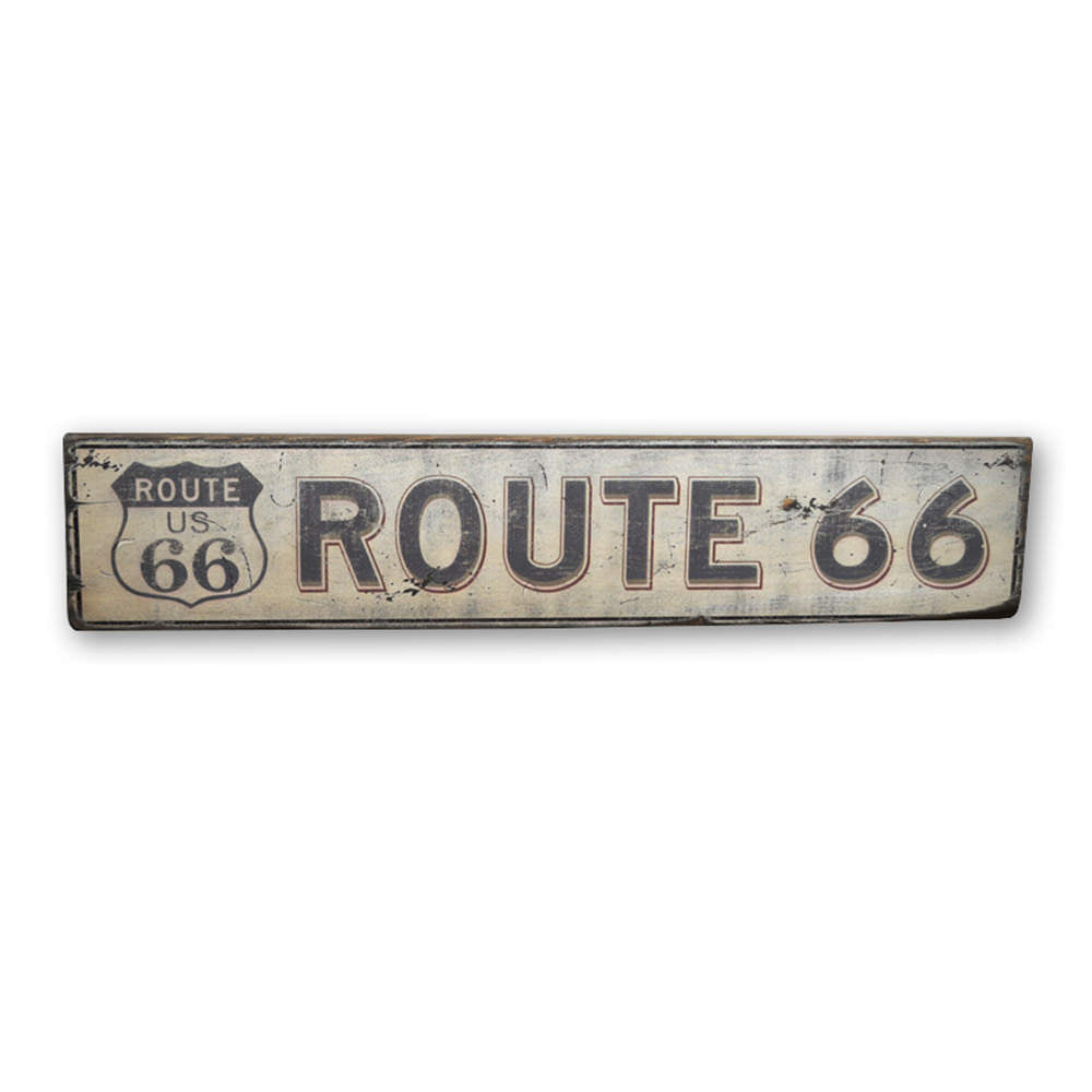 Nostalgic Route 66 Vintage Wood Sign