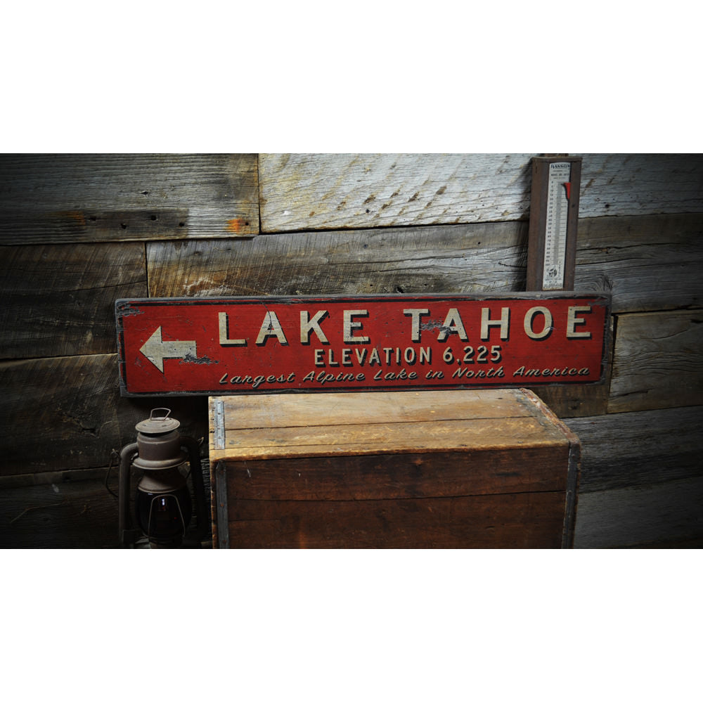 Lake Tahoe Vintage Wood Sign