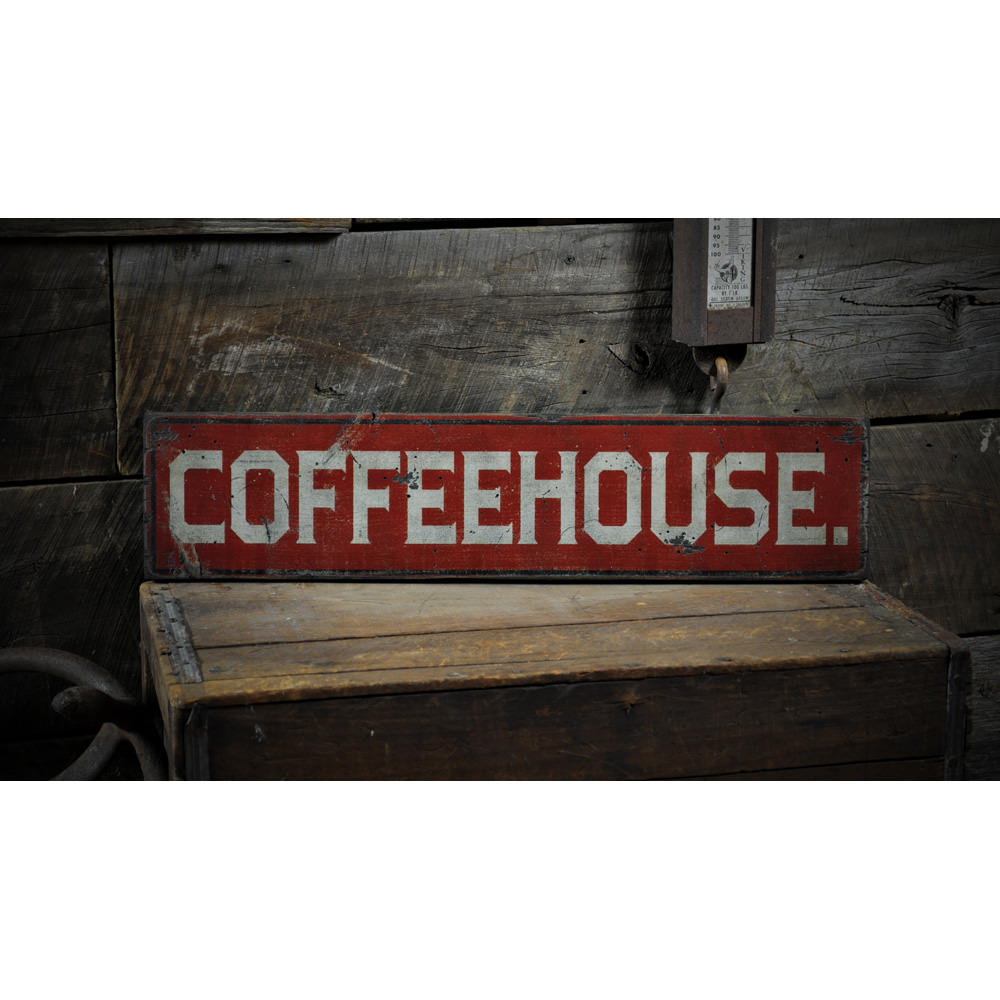 Coffeehouse Old Style Vintage Wood Sign
